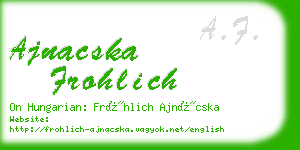 ajnacska frohlich business card